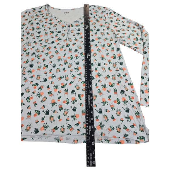 Duluth Trading Wom XXL Long Sleeve Top Gardening Plants Succulents Lounge Shirt - Picture 4 of 10